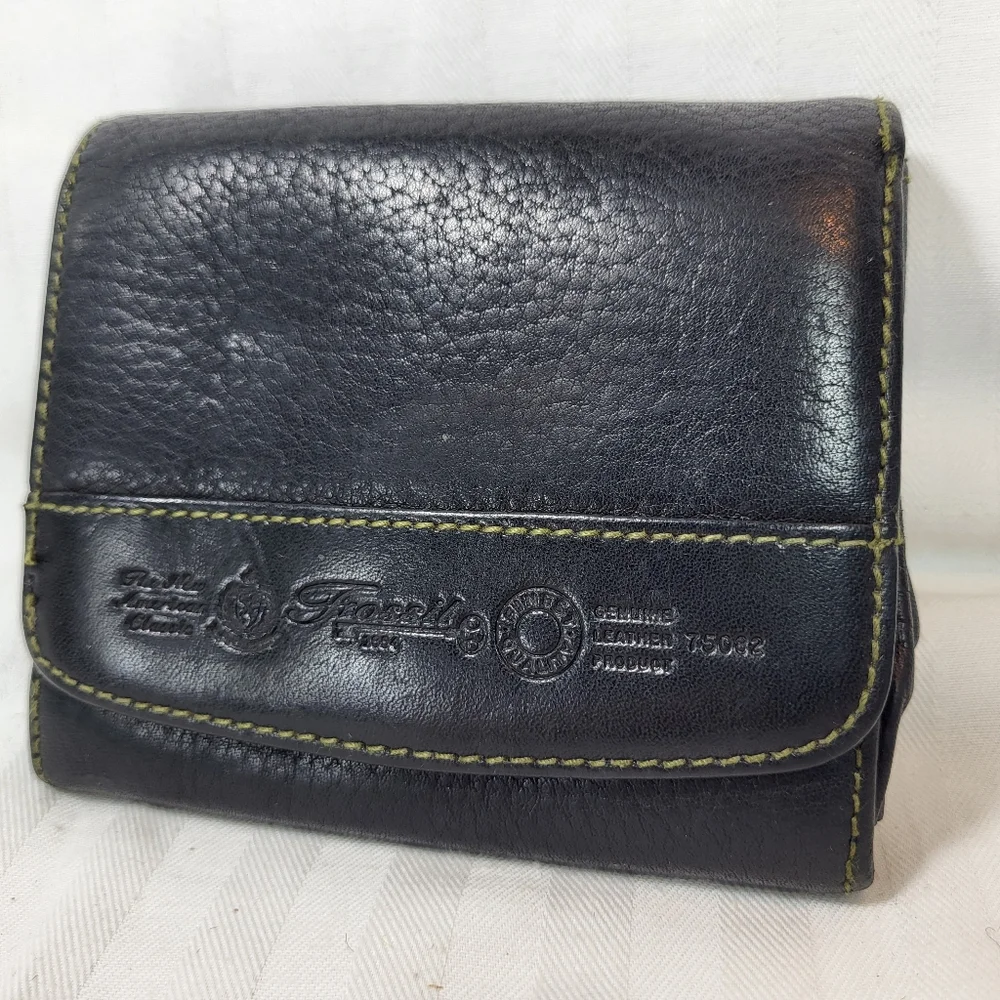 Fossil Black Leather WALLET Snaps Zipper Coin Purse Cards ID 4.5x4 Pebbled - Picture 13 of 13